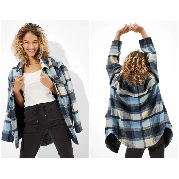 American Eagle Outfitters Jackets Coats Ae Oversized Plaid